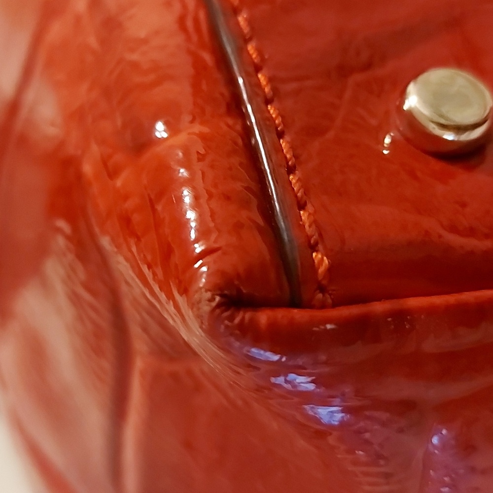 Kate Spade Red Crocodile Embossed Patent Leather Knightsbridge Elena Bag - Picture 7 of 9